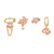 Set x4 Aros Pink - Cobre chapado en oro - tienda online