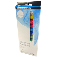 Set Daler Rowney con 12 acuarelas en tubo de 12ml