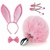 Kit Coelha com Plug Pompom, Tiara, Grampos p/ Seios e Gravatinha - Sexy Import