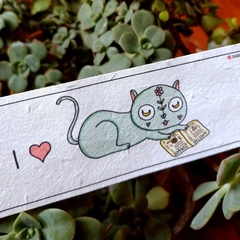 Señalador plantable - I love gatitos y libros