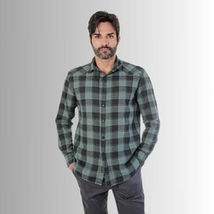 Camisa Alessandro Verde Slim Flanela Xadrez