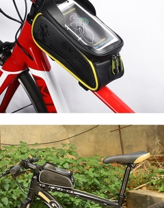 Imagem do Pochete/Suporte de alta qualidade E.V.A. impermeável tubo superior tela sensível ao toque capinha para o telefone e acessórios da bicicleta