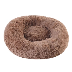 Cama de cachorro redonda longa pelúcia pet camas para pequeno médio grande animais de estimação puppys esteira canil sofá para cães gatos cesta navio em 24 horas - comprar online