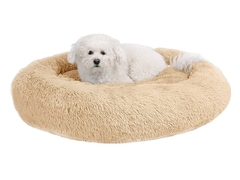 Cama de cachorro redonda longa pelúcia pet camas para pequeno médio grande animais de estimação puppys esteira canil sofá para cães gatos cesta navio em 24 horas - comprar online