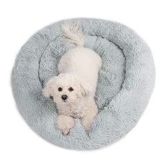 Cama de cachorro redonda longa pelúcia pet camas para pequeno médio grande animais de estimação puppys esteira canil sofá para cães gatos cesta navio em 24 horas - comprar online