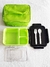 LUNCHERA RECTANGULAR CON BOLSO Y CUBIERTOS - comprar online