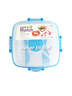 LUNCHERA HERMETICA DIVISORA CUADRADA DOBLE BPA FREE CON CUBIERTOS 1700 ML - comprar online