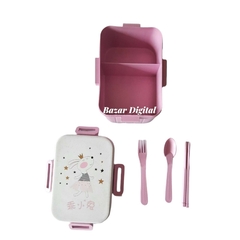 LUNCHERA INFANTIL RECTANGULAR CON CUBIERTOS 1250 ML - comprar online