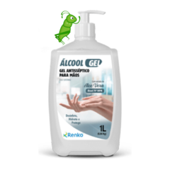 ÁLCOOL EM GEL ANTISSÉPTICO COM ALOE E VERA - PUMP UP -1 LITRO RENKO