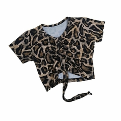 Art.1293 Remera modal frunce animal print