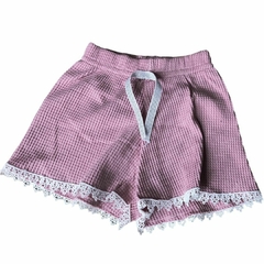 Art.6984 Short wafle beba con puntilla en internet