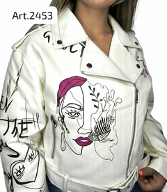 Imagen de Art 2453 Campera cuero rockera estampada