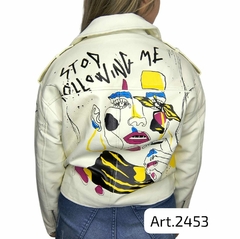 Art 2453 Campera cuero rockera estampada - comprar online