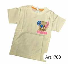 Art 1783 Remera v m/c algodón doble estampa