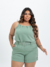 Conjunto Alfaiataria Plus Size Blusa Short E Cinto - loja online