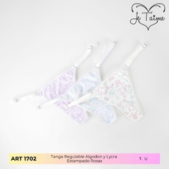 1702- Tanga Regulable Rosas - PACK X3