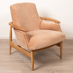 Charm Wood Chair - Grid Velvet