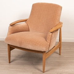 Charm Wood Chair - Grid Velvet - comprar online