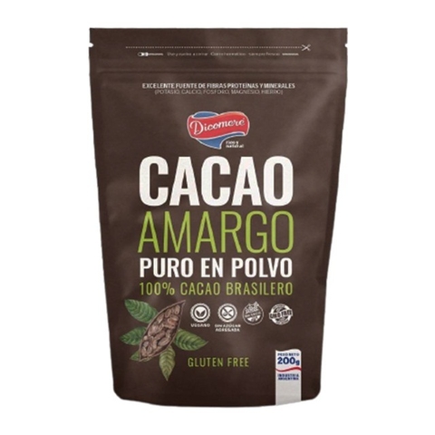 Cacao Brasilero amargo en polvo, GLUTEN FREE - DICOMERE