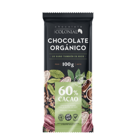 Chocolate Orgánico 60% Cacao x 100g - Colonial