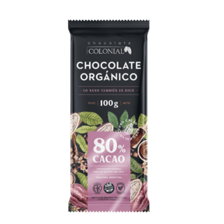 Chocolate Orgánico 80% Cacao x 100g - Colonial