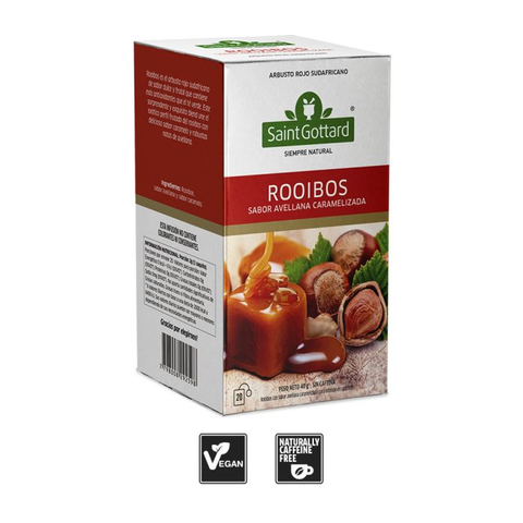 Rooibos sabor Avellana Caramelizada (20 saquitos x unidad) x 40g - Saint Gottard