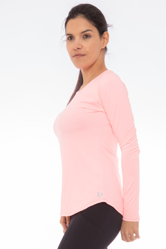 CAMISETA MANGA LONGA RAGLAN - ROSA CLARO - FEM - comprar online