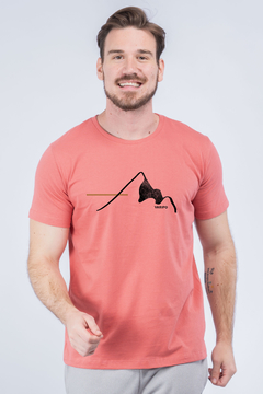 CAMISETA ESTAMPADA PICO DA NEBLINA ALGODÃO ORGÂNICO - VERMELHO - MASC