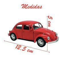 Miniatura Carrinho de Metal Antigo Fusca Vermelho Escuro Colecionável - comprar online