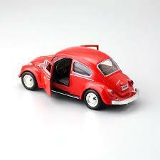 Miniatura Carrinho de Metal Antigo Fusca Vermelho Escuro Colecionável - comprar online