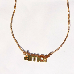 Colar 'AMOR' Banhado em Ouro 18K