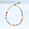 Choker Cristais Colors Bolinha Banhado em Ouro 18K