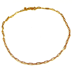 Choker Elos Retangulares Banhado em Ouro 18K