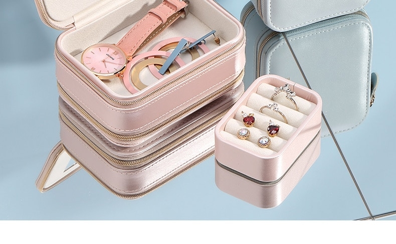 Porta-jóias portátil, Caixas de Jóias Para Mulheres Conjunto de Colar, Bolsa de armazenamento de joias de viagem para colar, brincos, anéis,  pulseira Generic