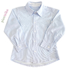 Camisa Social Azul Clara Risca Giz