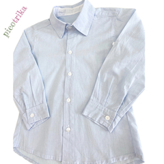 Camisa Social Azul Clara Risca Giz - Pico Trika