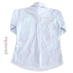 Camisa Social Azul Clara Risca Giz - loja online