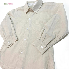 Camisa Social Creme Risca Giz - comprar online