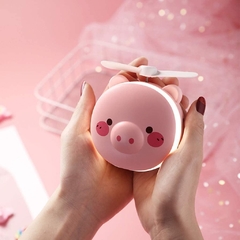 Mini Ventilador Espejo Led Maquillaje Recargable Usb Pig Kawaii - comprar online