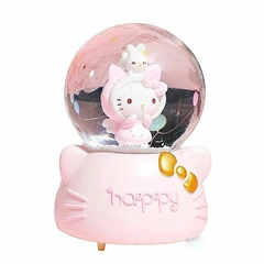 Esfera cristal HELLO KITTY nieve luz y musica 13 cm - comprar online