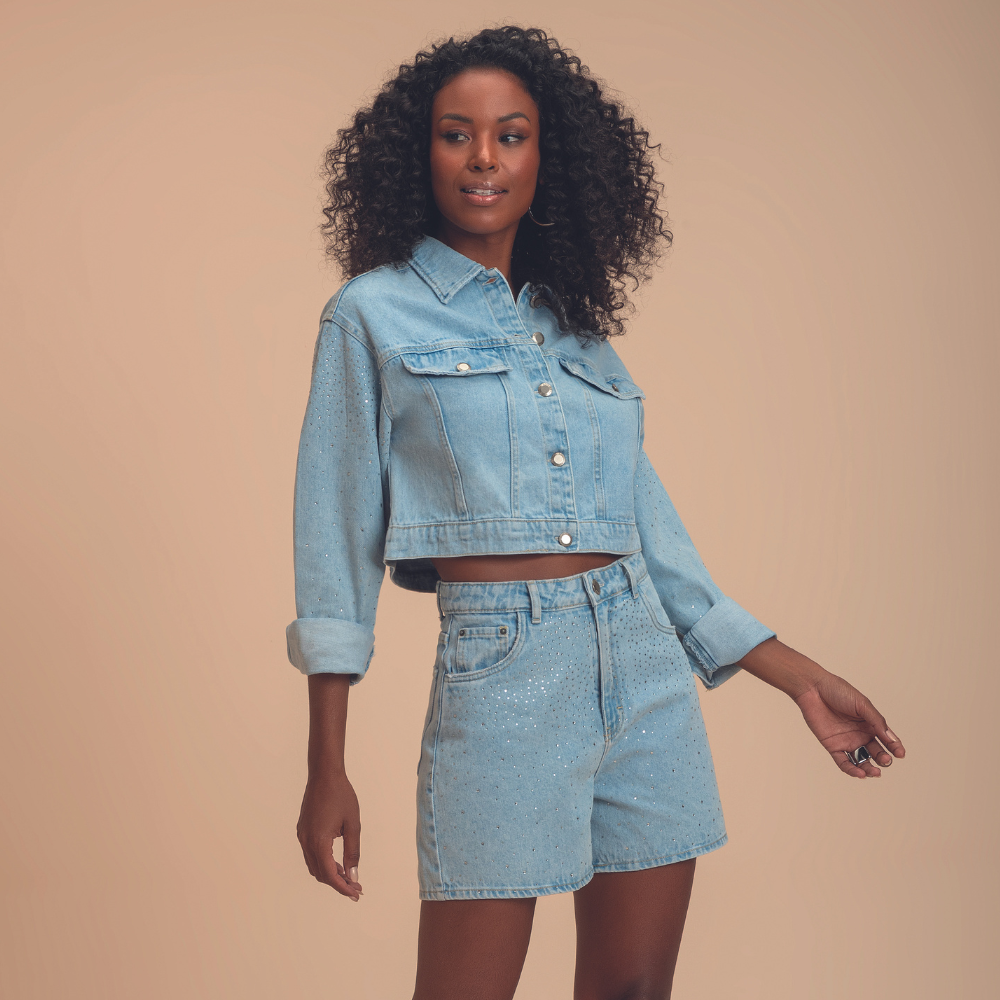 Jaqueta jeans doce discount trama