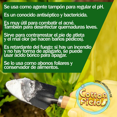 Acido Borico X 1kg - Adiós A Las Cucarachas! - Laboratorios Cotton Fields