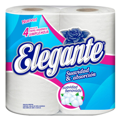 Papel Higienico Elegante Hoja Simple X 4 Rollos De 30 M