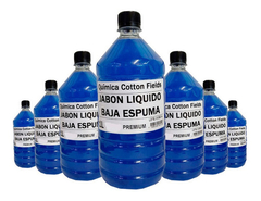 Jabon Liquido Azul Para Ropa Baja Espuma 1 L X 12 Unidades