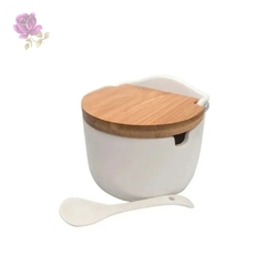 Saleiro de porcelana com colher hauskraft 300ml - comprar online