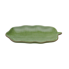 Folha Decorativa De Cerâmica Verde Banana Leaf Média
