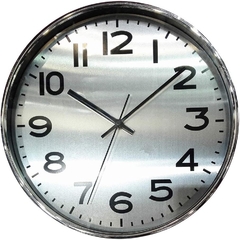 Relógio Numerais Analógico Cromado 35 cm Ilunato