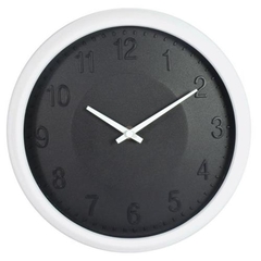 Relógio Decorativo de Plástico Preto Numerais