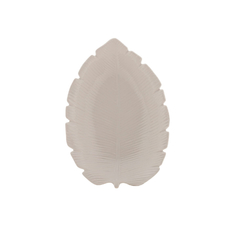 Prato decorativo cerâmica banana leaf branco 23x16x4cm - comprar online