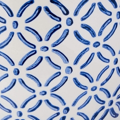 Vaso Zanquito 18cm ceramica branco azul - comprar online